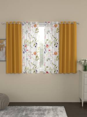 ROSARA HOME Sumo Matty Voile Pack of 4 Window Curtains 1