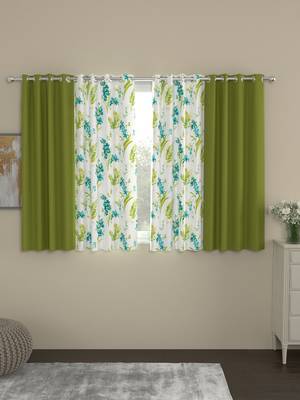 ROSARA HOME Sumo Matty  Pack of 4 Window Curtains 1