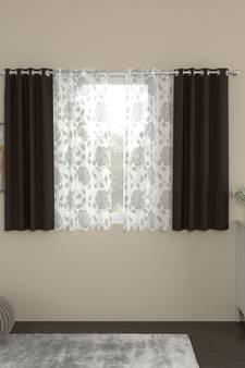 ROSARA HOME Erba Belle Pack of 4 Window Curtains