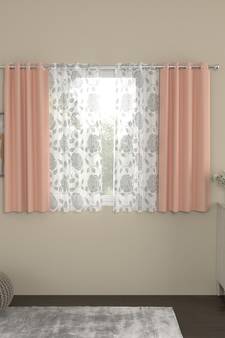 ROSARA HOME Erba Belle Pack of 4 Window Curtains