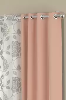 ROSARA HOME Erba Belle Pack of 4 Window Curtains