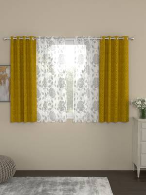 ROSARA HOME Ottoman Belle Pack of 4 Window Curtains 1