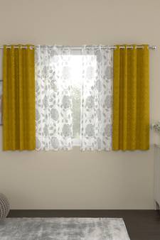 ROSARA HOME Ottoman Belle Pack of 4 Window Curtains