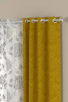 ROSARA HOME Ottoman Belle Pack of 4 Window Curtains