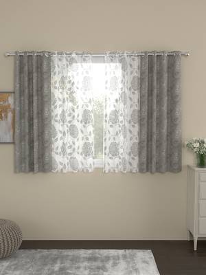 ROSARA HOME Regal Belle Pack of 4 Window Curtains 1