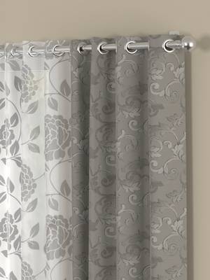 ROSARA HOME Regal Belle Pack of 4 Window Curtains 2