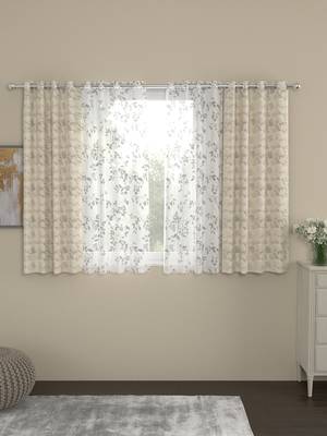 ROSARA HOME Reggio Emily Pack of 4 Window Curtains 1