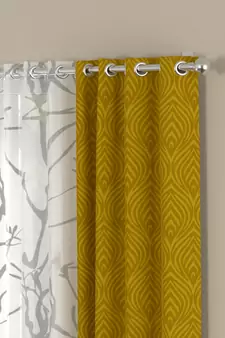 ROSARA HOME Ottoman Wallace Pack of 4 Window Curtains