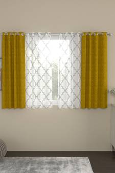 ROSARA HOME Ottoman Bruno Pack of 4 Window Curtains
