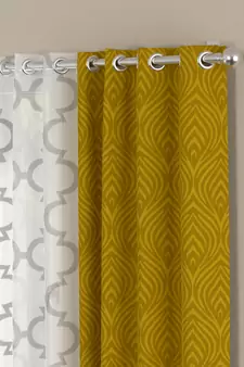ROSARA HOME Ottoman Bruno Pack of 4 Window Curtains