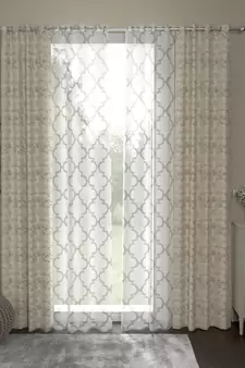 ROSARA HOME Reggio Bruno Pack of 4 Door Curtains