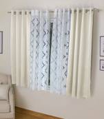 ROSARA HOME Erba Bruno Pack of 4 Window Curtains