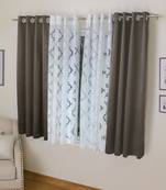 ROSARA HOME Erba Bruno Pack of 4 Window Curtains