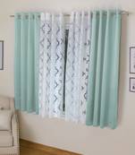 ROSARA HOME Erba Bruno Pack of 4 Window Curtains