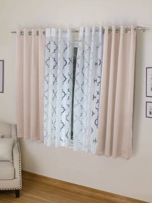 ROSARA HOME Erba Bruno Pack of 4 Window Curtains 1
