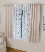 ROSARA HOME Erba Bruno Pack of 4 Window Curtains