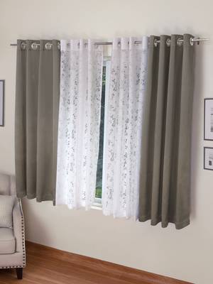 ROSARA HOME Erba Emily Pack of 4 Window Curtains 1