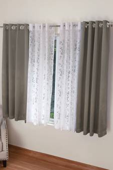 ROSARA HOME Erba Emily Pack of 4 Window Curtains