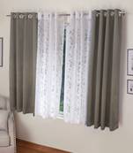 ROSARA HOME Erba Emily Pack of 4 Window Curtains