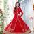 Red & Cream Embroidered  Net & Georgette Semi Stitched Anarkali Suit