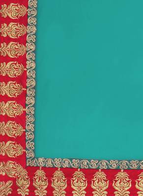 Blue Embroidered Net Semi Stitched Lehenga 4