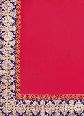 Red Embroidered Net Semi Stitched Lehenga 4