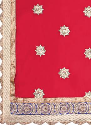 Yellow Embroidered Net Semi Stitched Lehenga 4