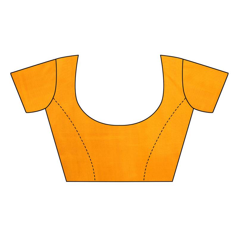 Yellow Printed art silk Indian Style Saree With Blouse Piece