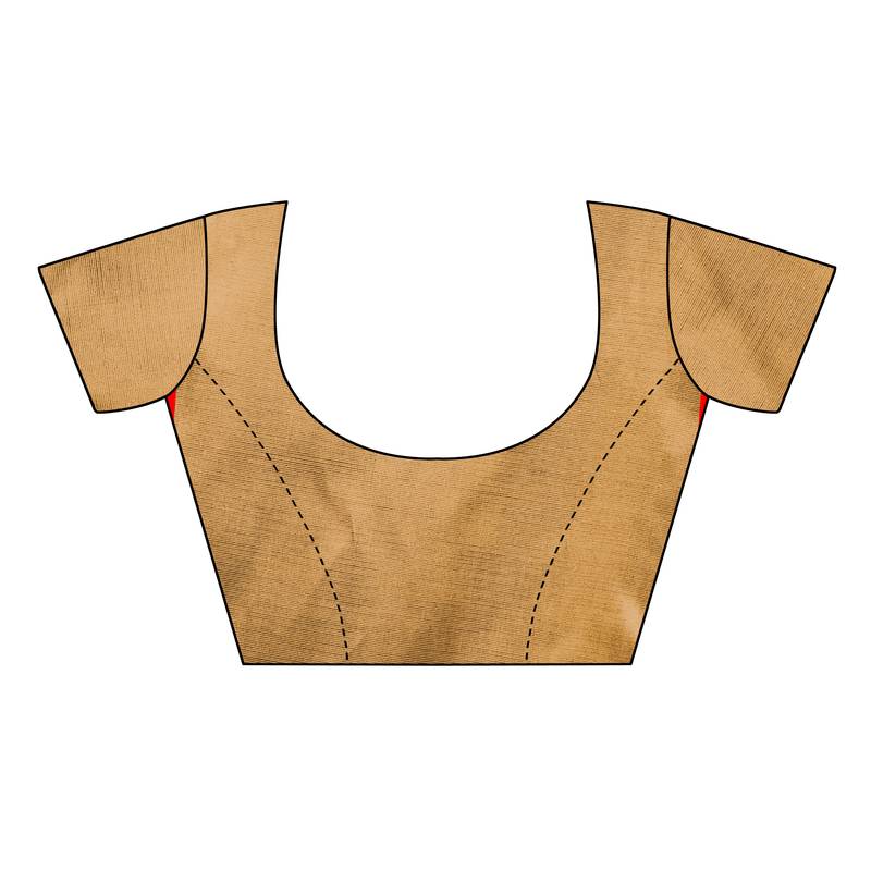 Beige Printed art silk Indian Style Saree With Blouse Piece