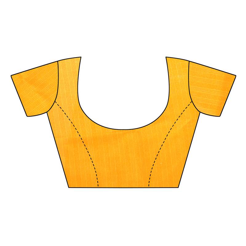 Yellow Printed art silk Indian Style Saree With Blouse Piece