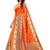 Orange Printed art silk Indian Style Saree With Blouse Piece