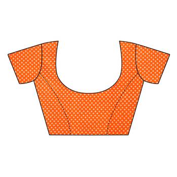 Orange Printed art silk Indian Style Saree With Blouse Piece 4