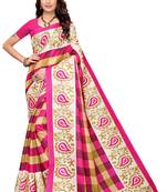 Multi Color Printed art silk Indian Style Saree With Blouse Piece