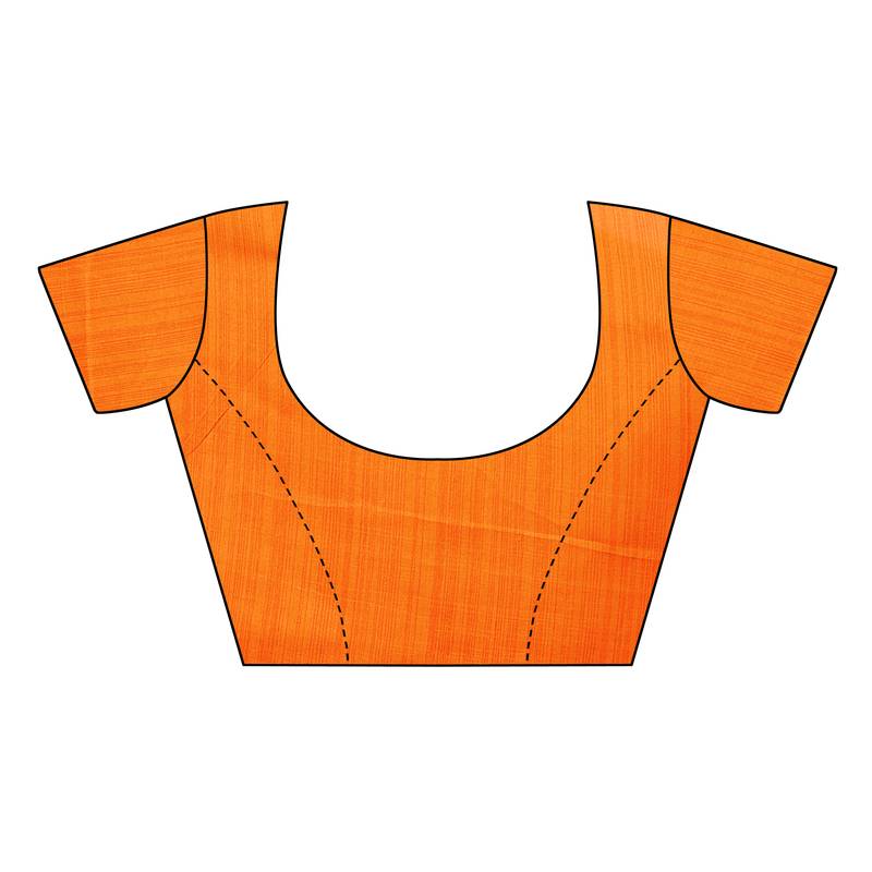 White Printed art silk Indian Style Saree With Blouse Piece