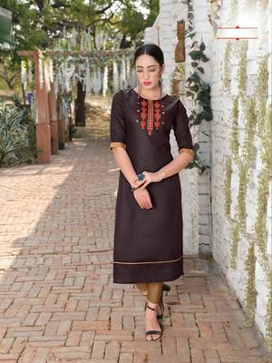 Pink Cotton Stitched Embroideri Kuri For Summer 1
