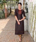 Pink Cotton Stitched Embroideri Kuri For Summer