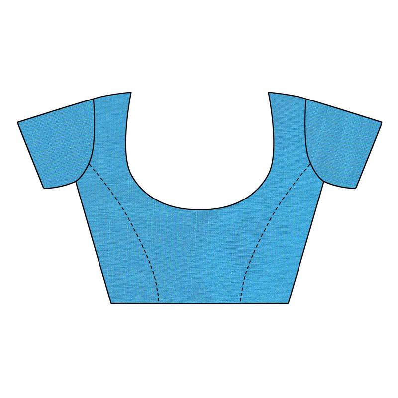 Sky Orange Printed art silk Indian Style Saree With Blouse Piece