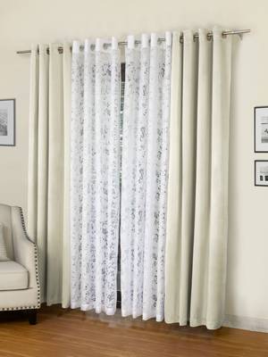 ROSARA HOME Erba Emily Pack of 4 Door Curtains 1