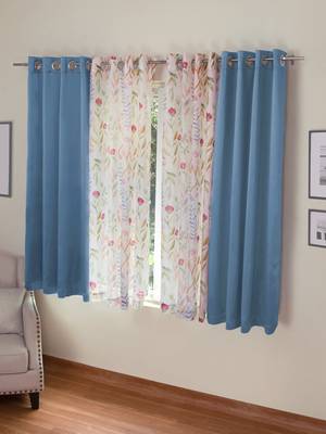 ROSARA HOME Erba Grace Voile Pack of 4 Window Curtains 1