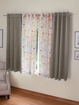 ROSARA HOME Erba Grace Voile Pack of 4 Window Curtains 1