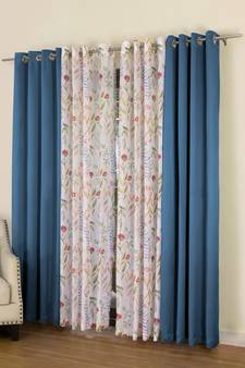 ROSARA HOME Erba Grace Voile Pack of 4 Door Curtains