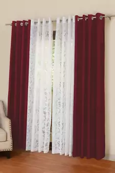 ROSARA HOME Mateo Emily Pack of 4 Door Curtains
