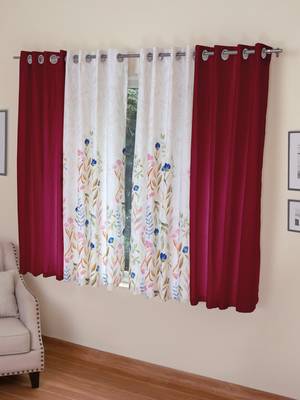 ROSARA HOME Mateo Grace Panel Pack of 4 Window Curtains 1