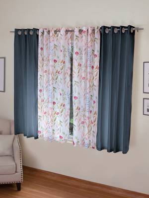 ROSARA HOME Mateo Grace Voile Pack of 4 Window Curtains 1