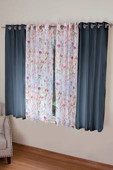 ROSARA HOME Mateo Grace Voile Pack of 4 Window Curtains