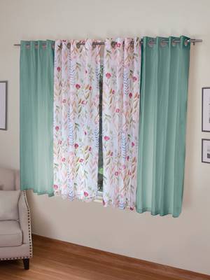 ROSARA HOME Mateo Grace Voile Pack of 4 Window Curtains 1