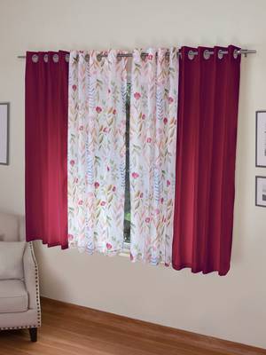 ROSARA HOME Mateo Grace Voile Pack of 4 Window Curtains 1