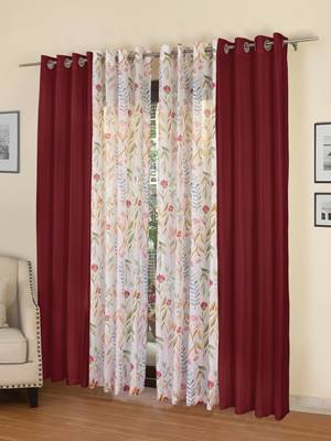 ROSARA HOME Mateo Grace Voile Pack of 4 Door Curtains 1