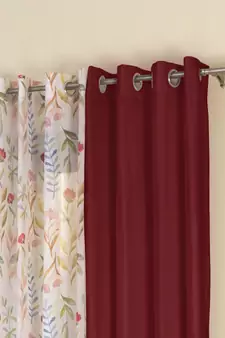 ROSARA HOME Mateo Grace Voile Pack of 4 Door Curtains