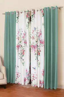 ROSARA HOME Mateo Kai Panel Pack of 4 Door Curtains